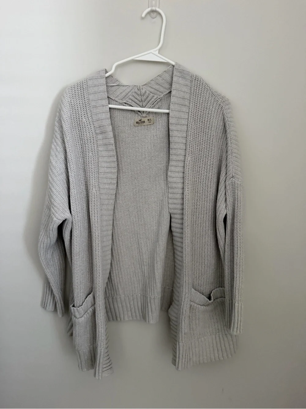 Hollister - Light Gray Open-Front Knit Cardigan - Women’s M/L